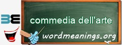 WordMeaning blackboard for commedia dell'arte